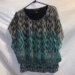white and blue style&co. blouse